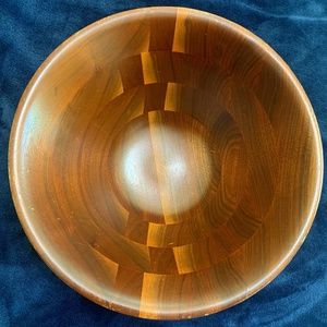 Vintage Vermillion Solid Walnut Bowl